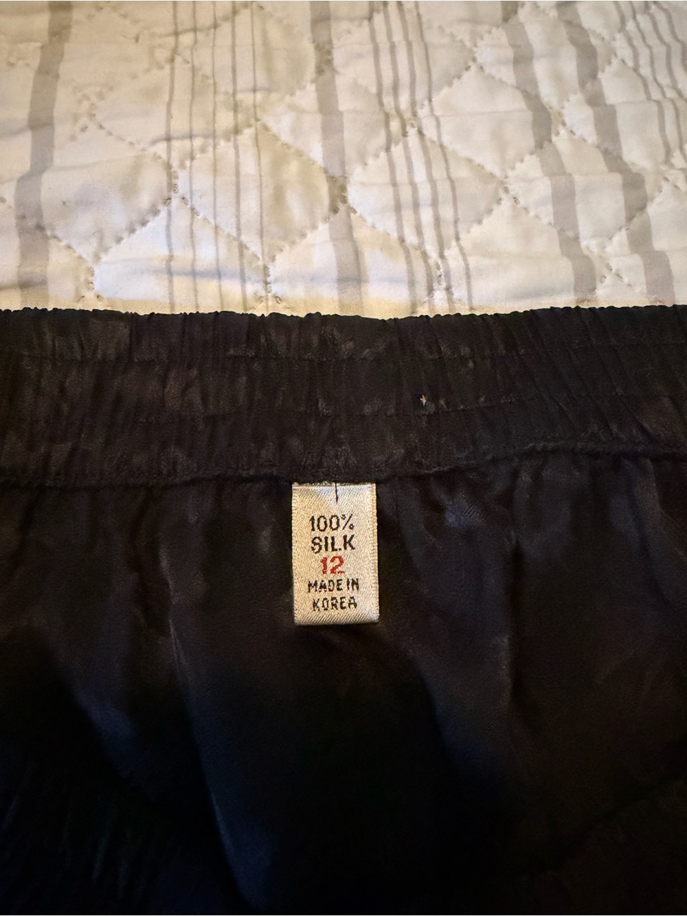 Black Womens Silk Pencil Skirt- Size 12